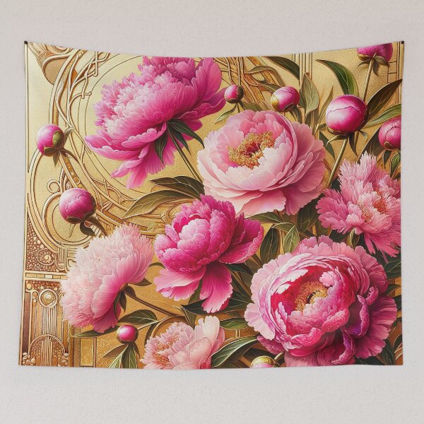 Item preview, Alphonse Mucha Pink Peonies designed and sold by maniacfitness.