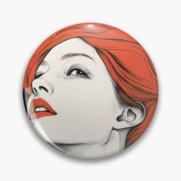 Item preview, Portrait of a woman with long hair - red, power, strength, strong woman, feminism, female empowerment designed and sold by NordicArtPrint.