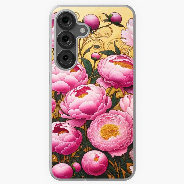 Aperçu de l'œuvre Pivoines roses Alphonse Mucha créée et vendue par maniacfitness.