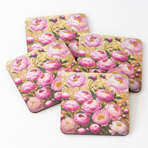 Item preview, Pink Peonies Alphonse Mucha designed and sold by maniacfitness.