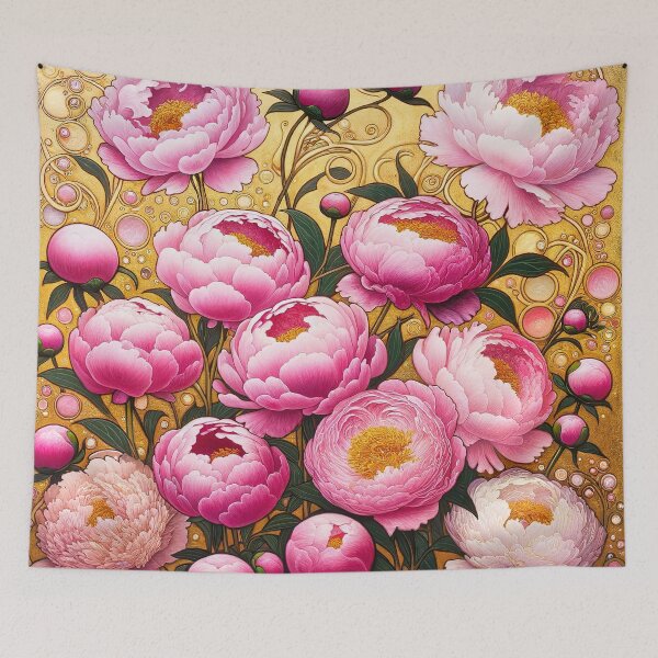 Item preview, Pink Peonies Alphonse Mucha designed and sold by maniacfitness.
