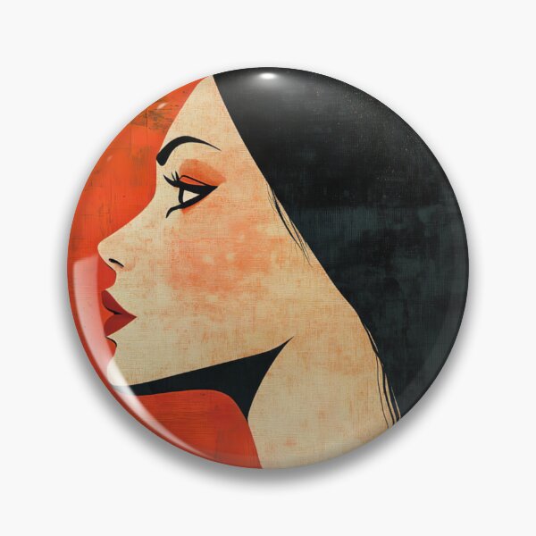 Item preview, Portrait of a woman with long hair - red, power, strength, strong woman, feminism, female empowerment designed and sold by NordicArtPrint.