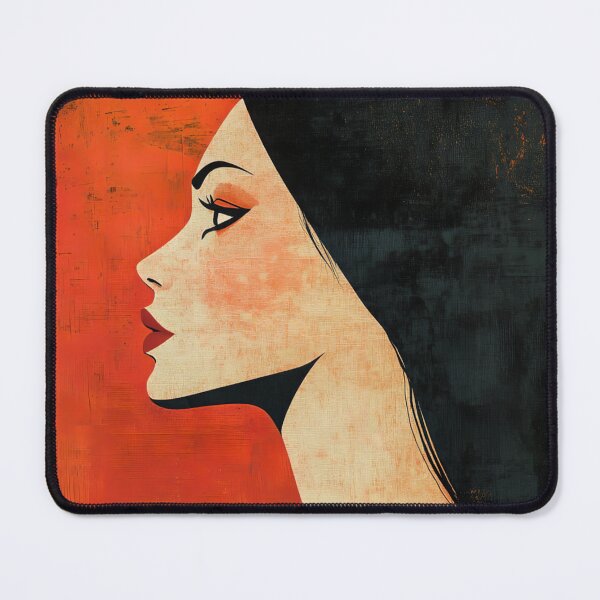 Item preview, Portrait of a woman with long hair - red, power, strength, strong woman, feminism, female empowerment designed and sold by NordicArtPrint.