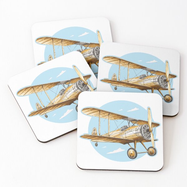 Item preview, Classic Biplane Flying Through the Sky - Retro Aviation designed and sold by TurtleDojo.