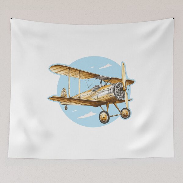 Item preview, Classic Biplane Flying Through the Sky - Retro Aviation designed and sold by TurtleDojo.
