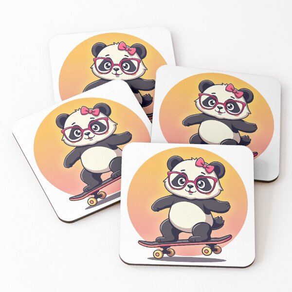 Item preview, Cute Panda Girl Skateboarding, Skate, Skateboard designed and sold by Skateboard-Art.