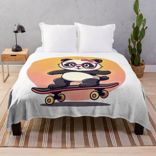 Item preview, Cute Panda Girl Skateboarding, Skate, Skateboard designed and sold by Skateboard-Art.