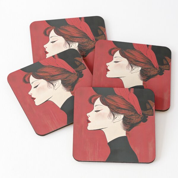 Item preview, Portrait of a woman with a hat - red, power, strength, strong woman, feminism, female empowerment designed and sold by NordicArtPrint.