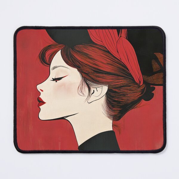 Item preview, Portrait of a woman with a hat - red, power, strength, strong woman, feminism, female empowerment designed and sold by NordicArtPrint.