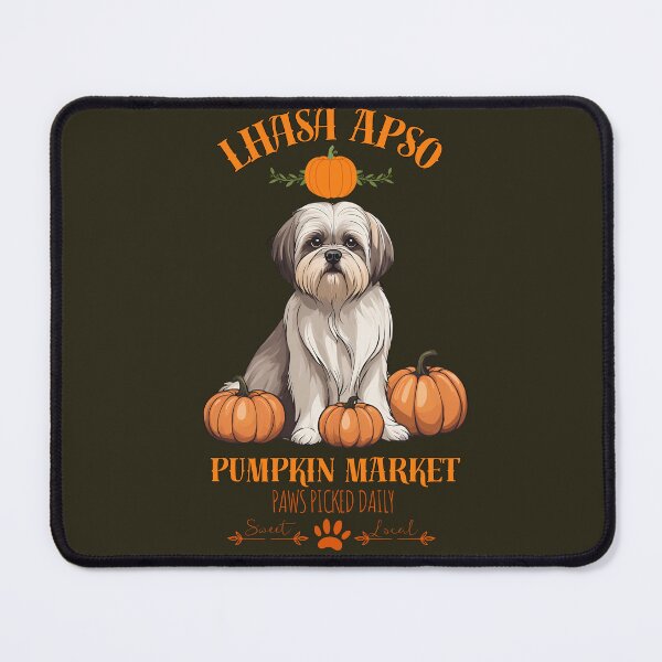 Item preview, Pumpkin Market: lhasa apso with Pumpkins and Seasonal Text designed and sold by GoodyPaws.