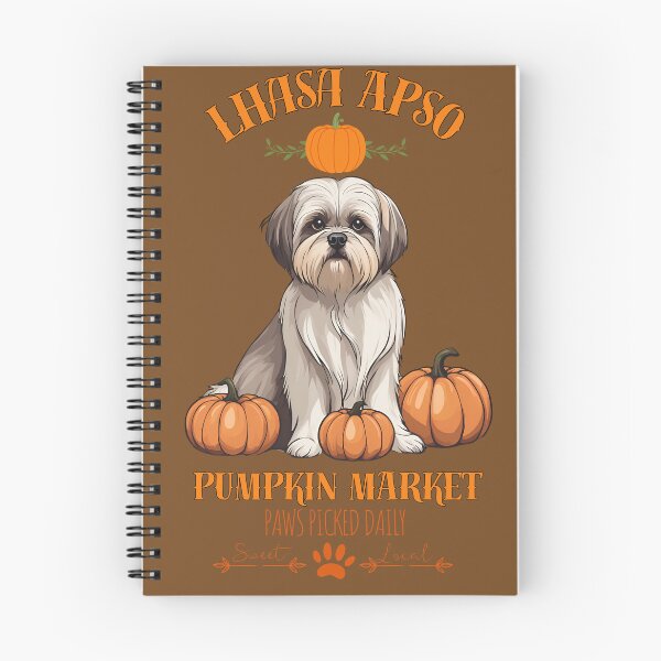 Item preview, Pumpkin Market: lhasa apso with Pumpkins and Seasonal Text designed and sold by GoodyPaws.