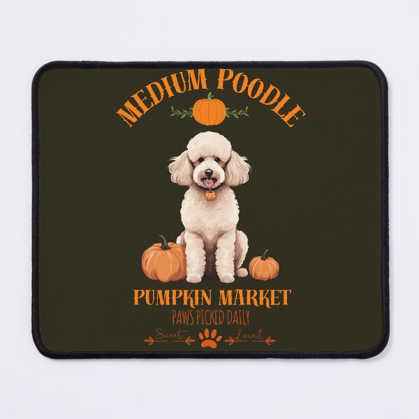 Item preview, Pumpkin Market: medium poodle with Pumpkins and Seasonal Text designed and sold by GoodyPaws.