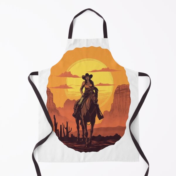 Item preview, Cool Cowgirl with a Vibrant Sunset Sky designed and sold by TurtleDojo.