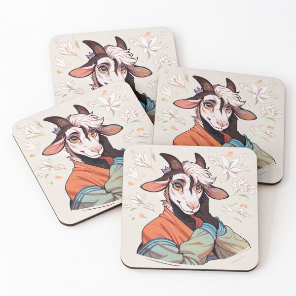 Item preview, Androgynous Goat Furry with Gentle Floral Aesthetic designed and sold by Evelyns-Furries.