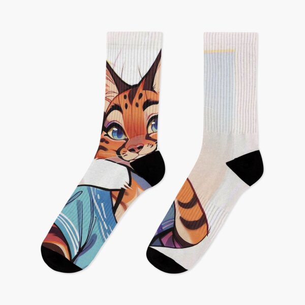 Item preview, Pretty Savannah Cat Furry with Pastel Background designed and sold by Evelyns-Furries.