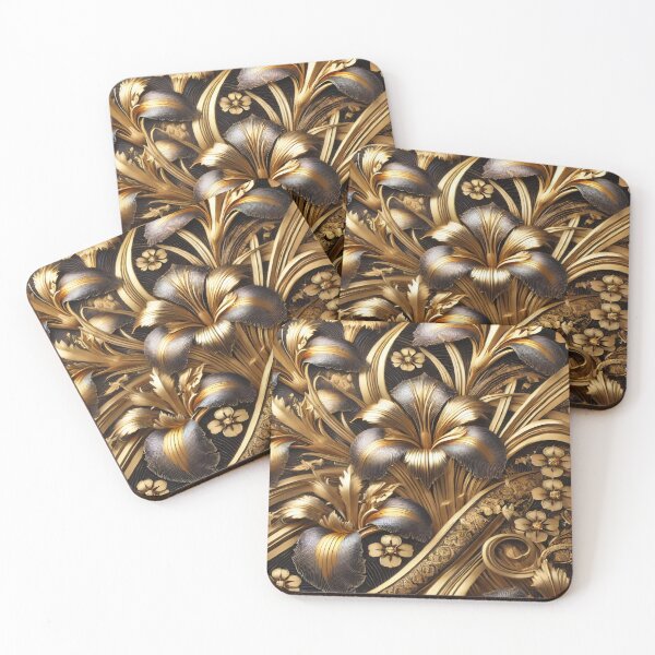 Item preview, Luxurious Japanese Iris Gold Artwork designed and sold by SakuraJapanArt.