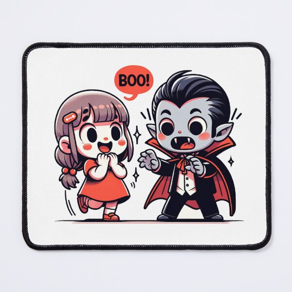 Item preview, Boo! Little Girl scares a Vampire - cute kawaii digital illustration designed and sold by geetarv.