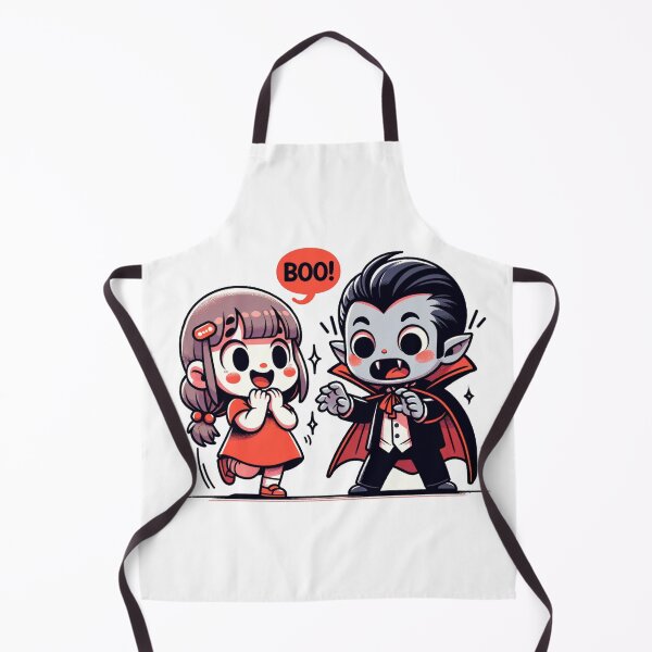 Item preview, Boo! Little Girl scares a Vampire - cute kawaii digital illustration designed and sold by geetarv.