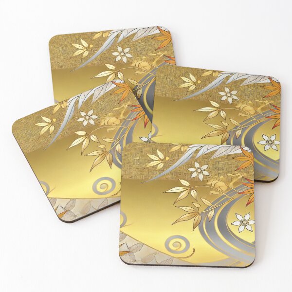 Item preview, Elegant Floral Japanese Gold Artwork designed and sold by SakuraJapanArt.