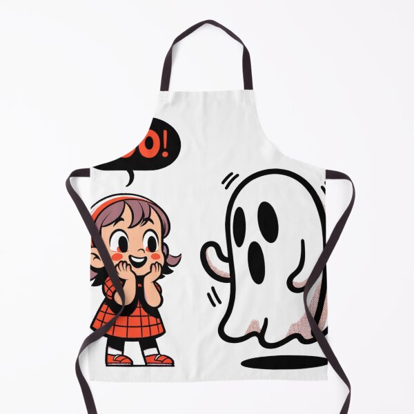 Item preview, Boo! Little Girl scares a ghost - cute kawaii digital illustration designed and sold by geetarv.