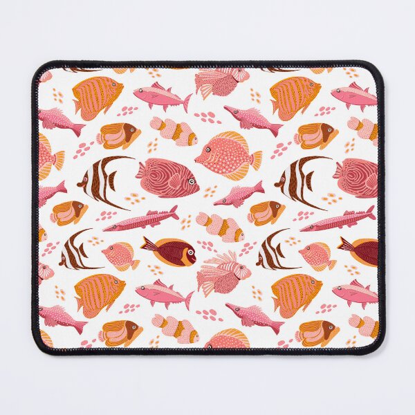 Item preview, Adorable fish pattern, vibrant colors, playful underwater theme pink palate designed and sold by Kaushlydraw.