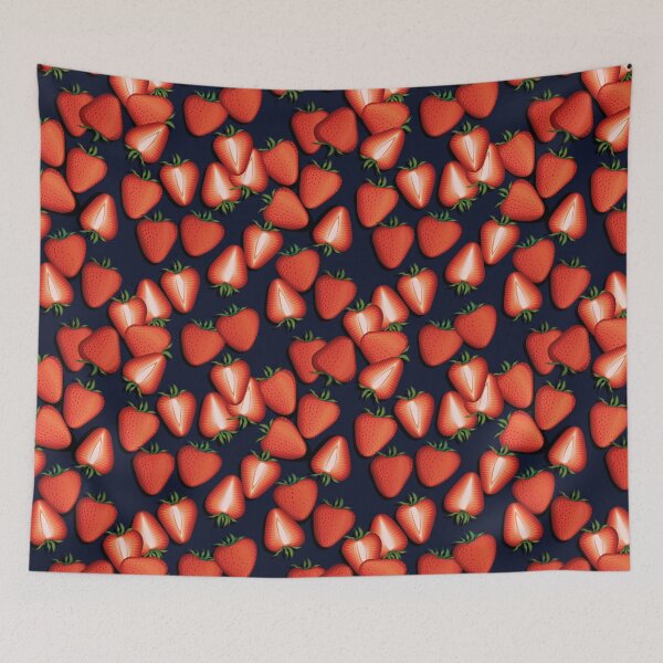 Item preview, Strawberries on a black background designed and sold by Alex  Blud.