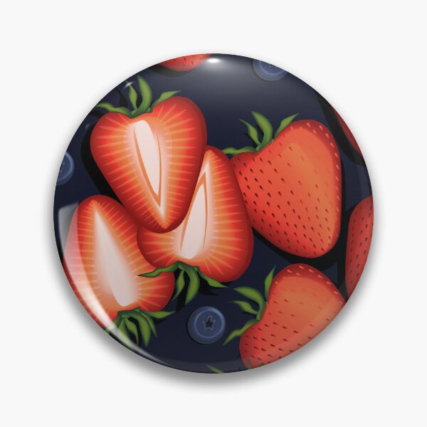 Item preview, Strawberries and blueberries on a black background designed and sold by Alex  Blud.