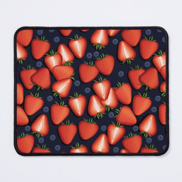 Item preview, Strawberries and blueberries on a black background designed and sold by Alex Blud.