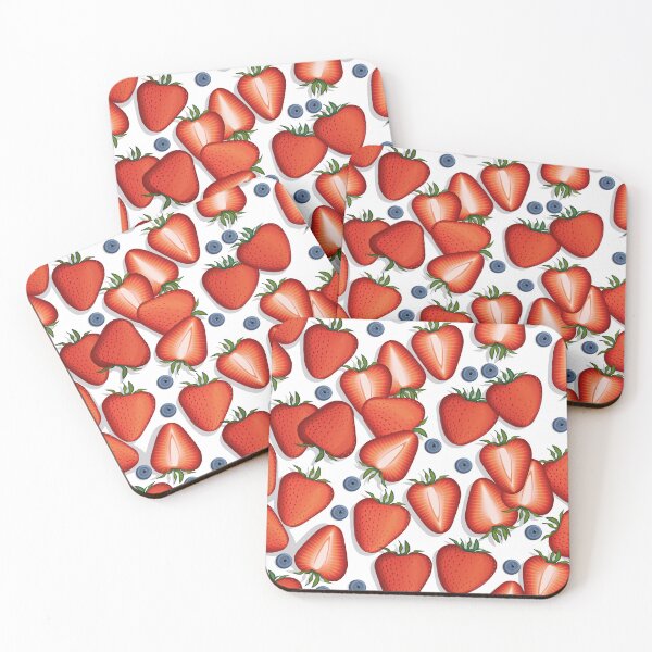 Item preview, Strawberries and blueberries on a white background designed and sold by Alex  Blud.