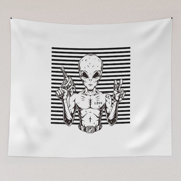 Item preview, Bad Alien two fingers up designed and sold by YQvibe Studio.