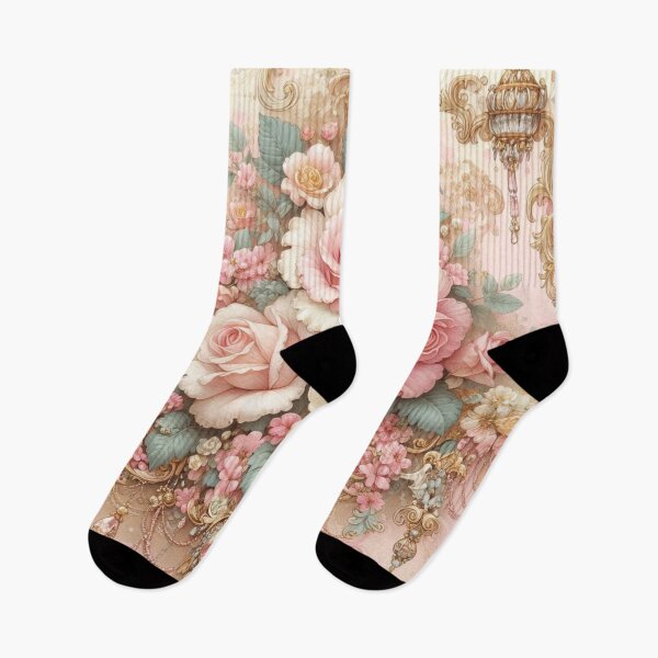 Item preview, Roses, Jewels, Pastel Pink & Gold Rococo designed and sold by DesignsByPrnces.