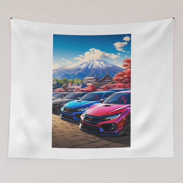 Item preview, Japanese Hot Hatches with a View of Mount Fuji designed and sold by RevUpDesign.