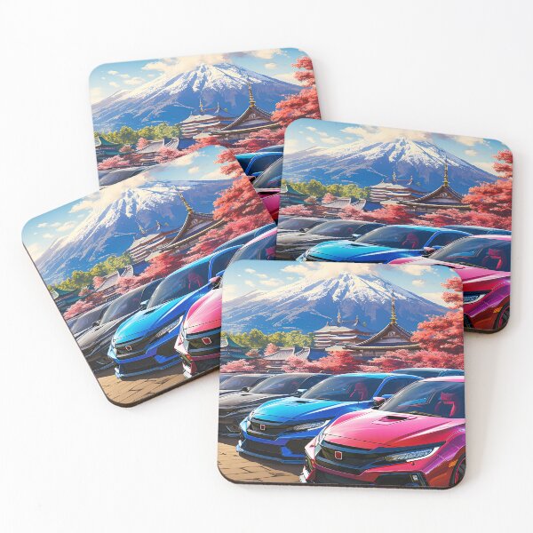 Item preview, Japanese Hot Hatches with a View of Mount Fuji designed and sold by RevUpDesign.