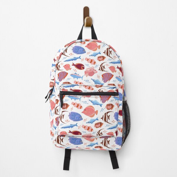 Item preview, Adorable fish pattern, vibrant colors, playful underwater theme pink and blue palate designed and sold by Kaushlydraw.