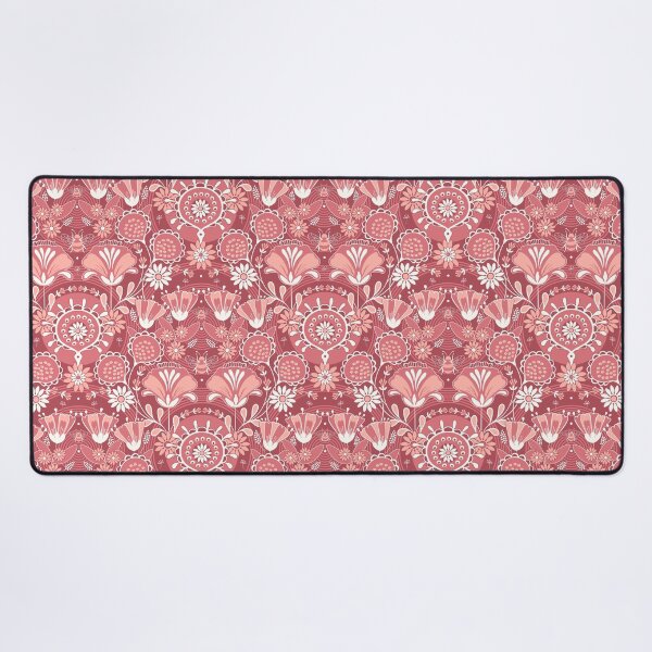 Aperçu de l'œuvre Abeille parmi les fleurs, style folklorique, version rose foncé créée et vendue par Alex  Blud.