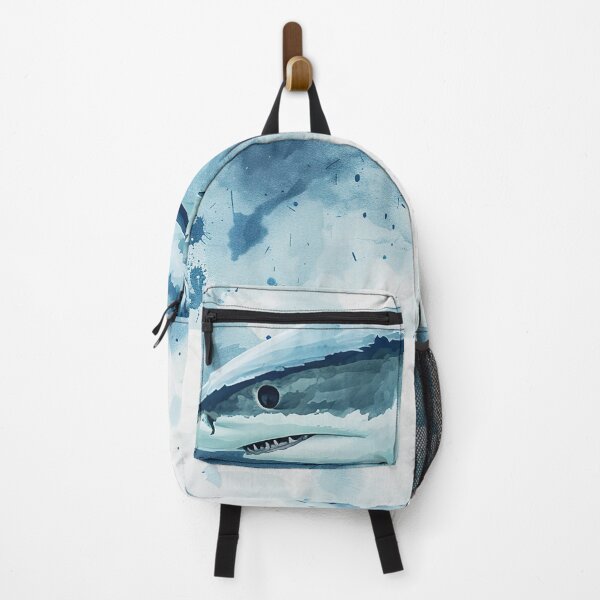 Item preview, Shark in the sea, reef shark. Watercolor in blue shimmer designed and sold by ARTelierDigital.