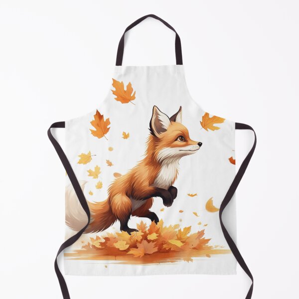 Artikelvorschau, Ein Fuchs im Wald, tollt mit den Blättern entworfen und verkauft von ARTelierDigital.
