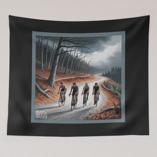 Item preview, Cycling Art - Moody Skies, Happy Gravel Cyclists - Eat My Dust designed and sold by EatMyDust-Bike.