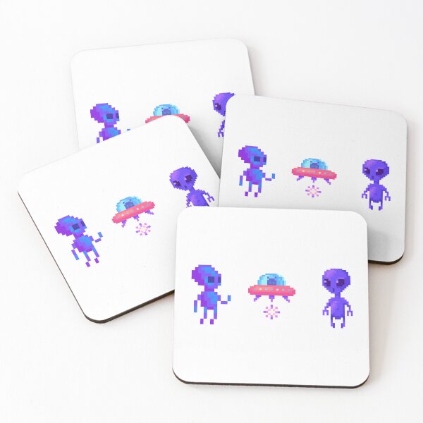 Item preview, Two Aliens and UFO designed and sold by YQvibe Studio.
