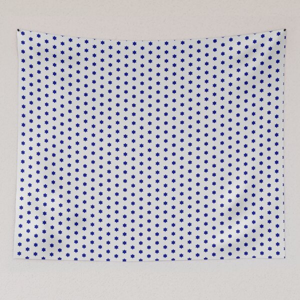 Item preview, Geometric Navy And Gold Phthalo Blue Six Pointed Stars On Bright Gray designed and sold by Triplicate Limited.