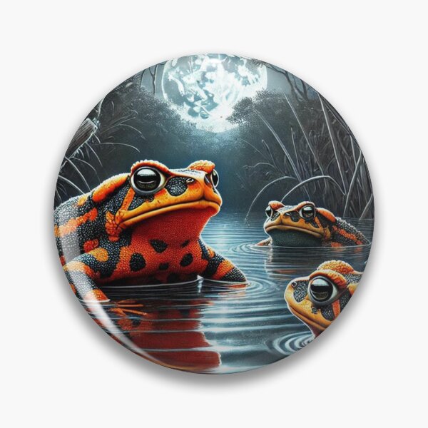 Item preview, Moonlit Swamp: Fire Toads in Night Waters designed and sold by NocturnalNook.