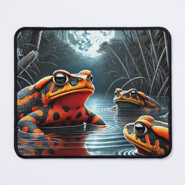 Item preview, Moonlit Swamp: Fire Toads in Night Waters designed and sold by NocturnalNook.