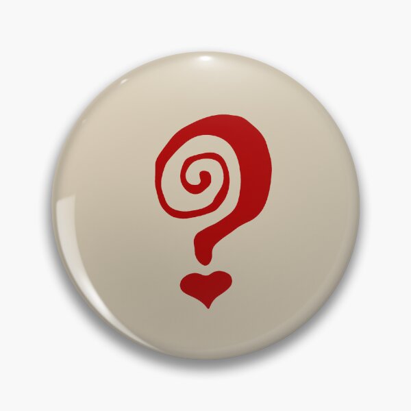 Item preview, Red Question Mark Spiral Curve Heart designed and sold by aestheticqueen.