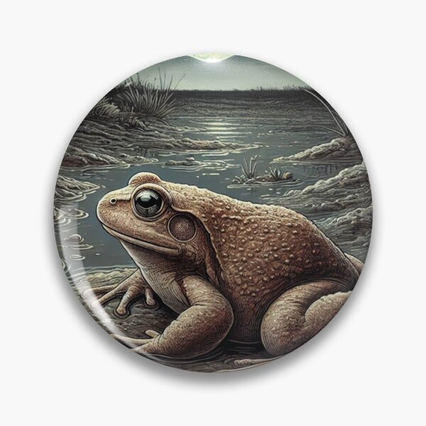 Item preview, Wild Chubby Brown Toad resting in the moonlight designed and sold by NocturnalNook.