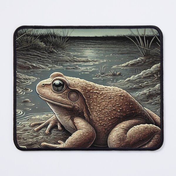 Item preview, Wild Chubby Brown Toad resting in the moonlight designed and sold by NocturnalNook.