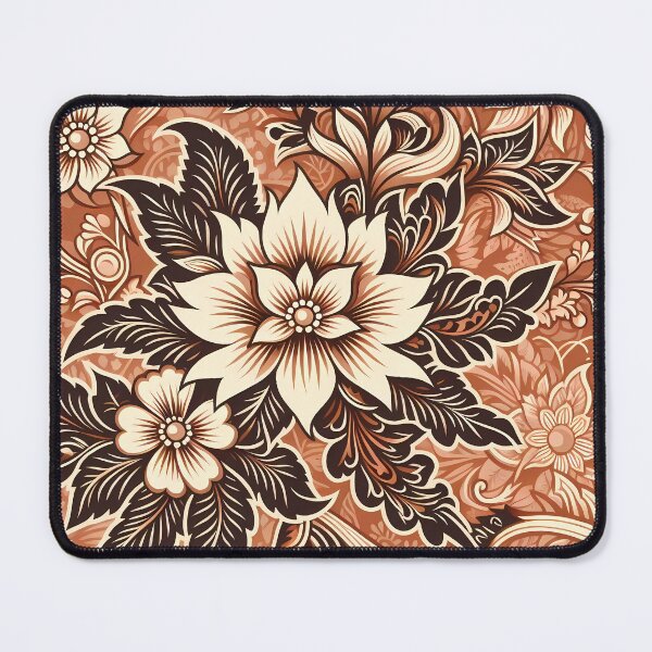 Item preview, Traditional Batik Brown Floral Pattern Malaysia Indonesia  designed and sold by artColourized.