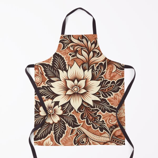 Item preview, Traditional Batik Brown Floral Pattern Malaysia Indonesia  designed and sold by artColourized.