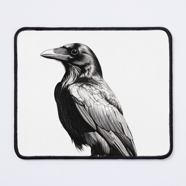 Item preview, Black and white Raven pencil drawing designed and sold by Pencil-Art.