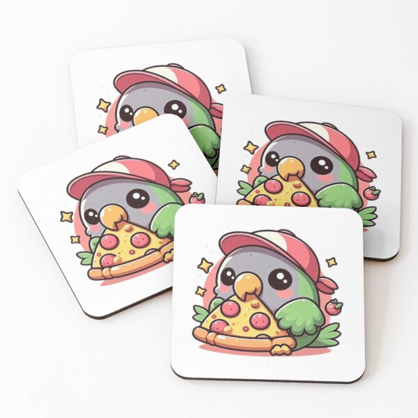 Item preview, parrot eating pizza designed and sold by Eternalski.