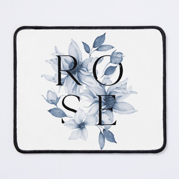 Artikelvorschau, Elegantes blaues Rosendesign mit stilvoller floraler Typografie entworfen und verkauft von coshe.